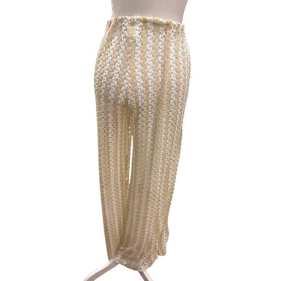 Becca Rebecca Virtue Gold Crochet Beach Cover Up Pants Boho Womens Size Large - Picture 5 of 5